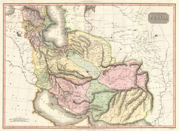 1811 Pinkerton Map of Persia ( Iraq, Iran, Afghanistan)