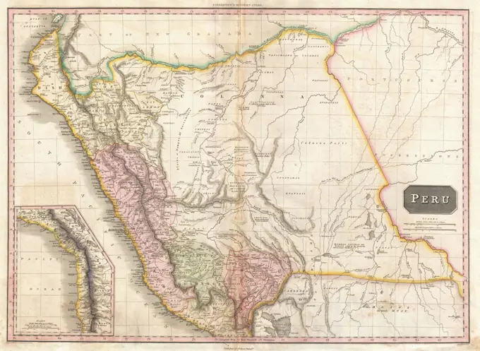 1818 Pinkerton Map of Peru