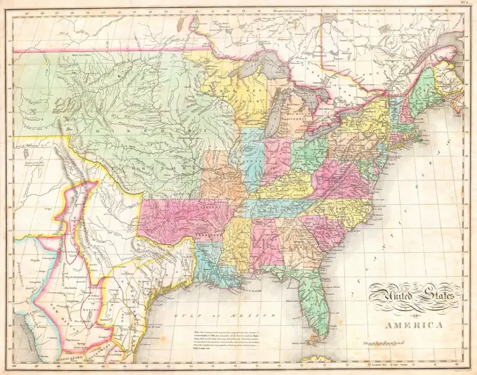 1823 Melish Map of the United States of America
