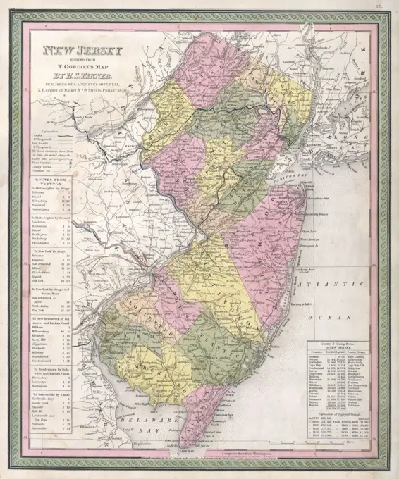 1846 Mitchell - Tanner Map of New Jersey