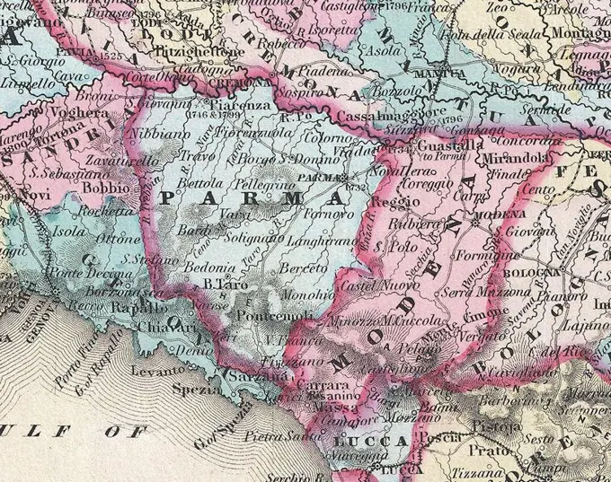 1847-Map of Parma and Modena-Colton's Map of Northern Italy-cropped