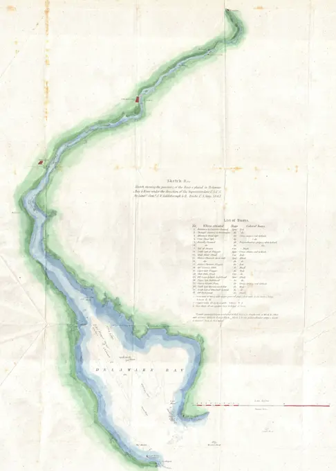 1848 U.S. Coast Survey Map of the Delaware Bay