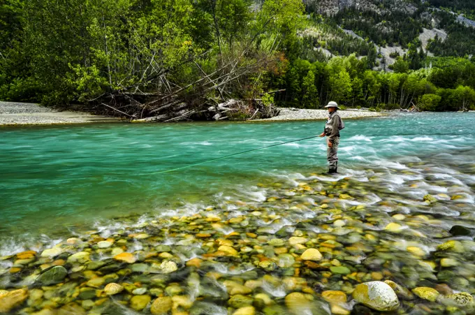 Fly fishing on the Dean River in B.C. is what anglers dream about.