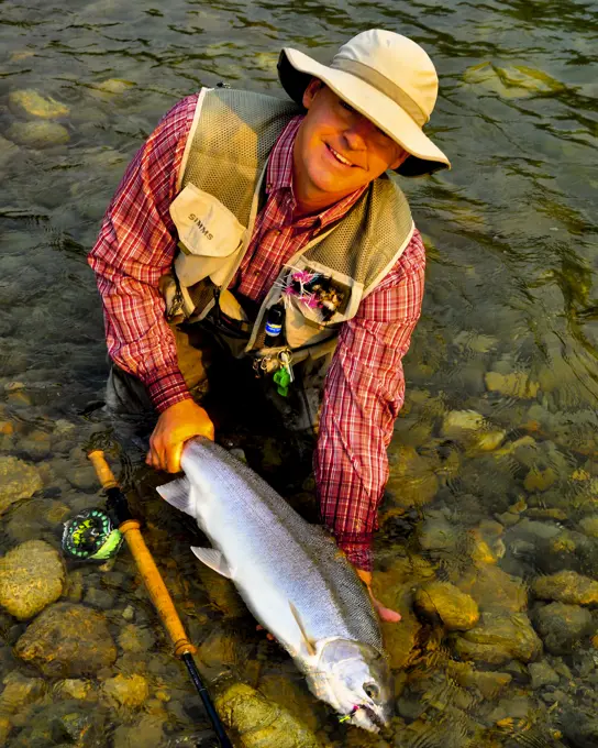 Fly Fishing is a gentle way to catch Steelhead and then release them.