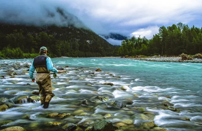 Fly fishing on the Dean River in B.C. is what anglers dream about.