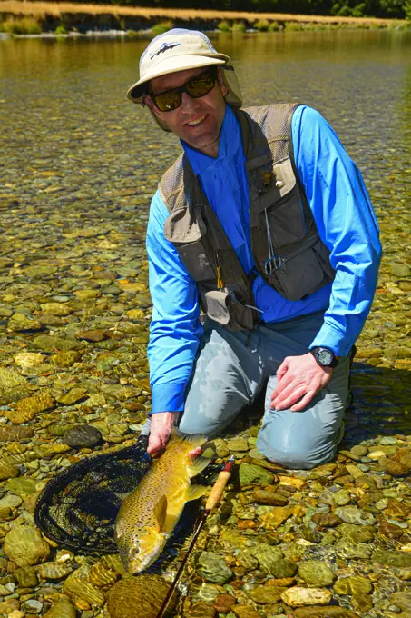 Fly fishing for Brown Trout on the South Island of N.Z.