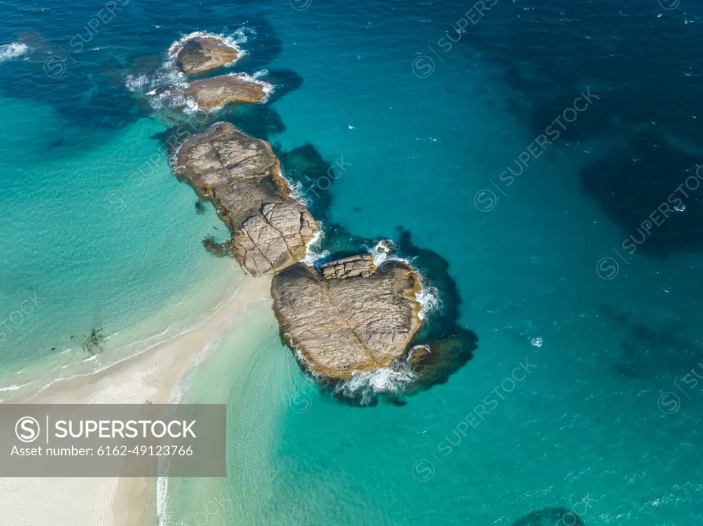 Aerial view of Wylie Head beach, Western Australia, Australia.