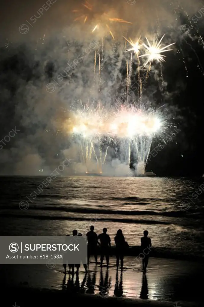 Fireworks, Santa Monica Pier, Santa Monica, California, USA