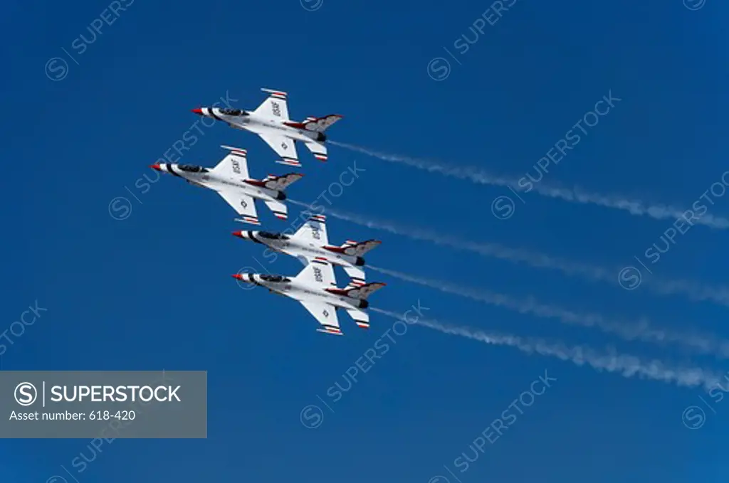 The Thunderbirds USAF Air Demonstration Squadron during performance at the 2012 March Field Airfest in Riverside, California, USA