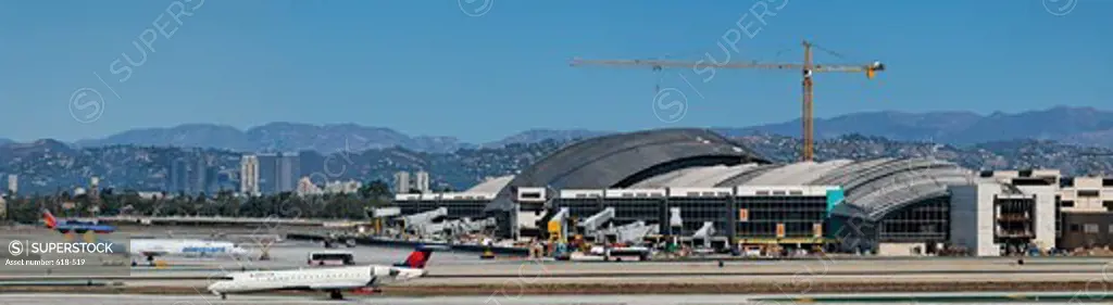 USA, California, Los Angeles, Westchester, Wide view of construction area at the Los Angeles International Airport