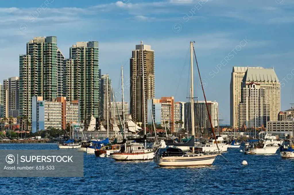 USA, California, San Diego, High rise structures along North Harbor Drive