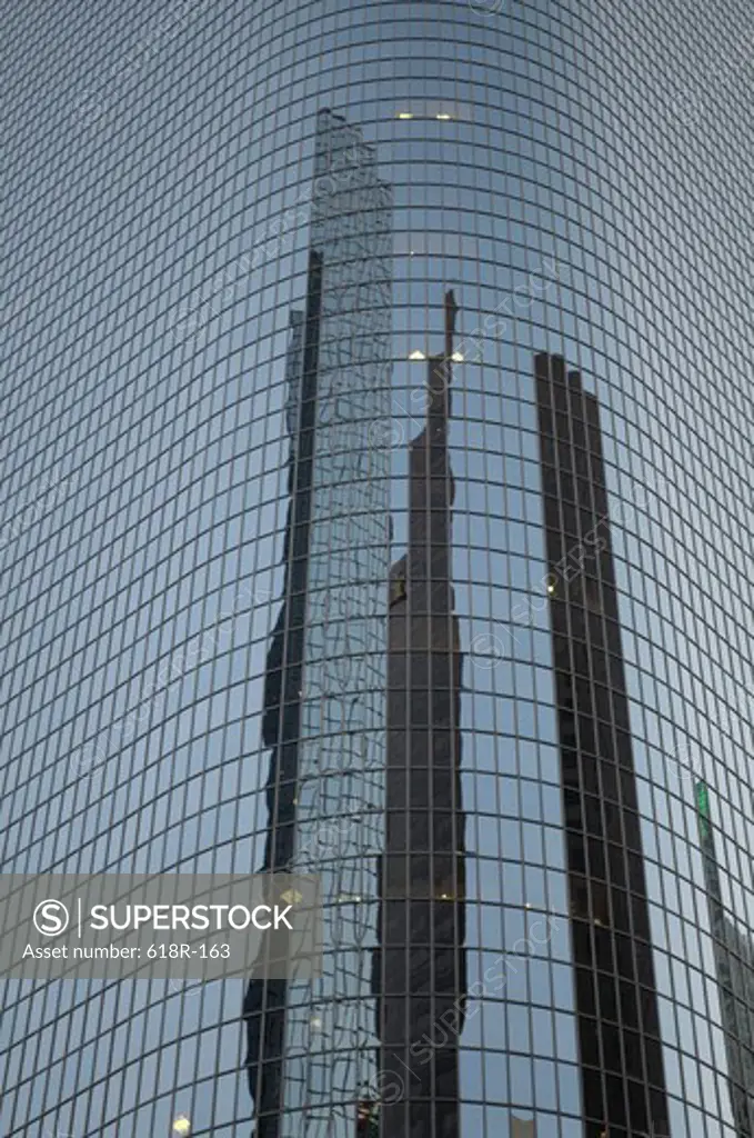 Low angle view of an office tower, Los Angeles, California, USA