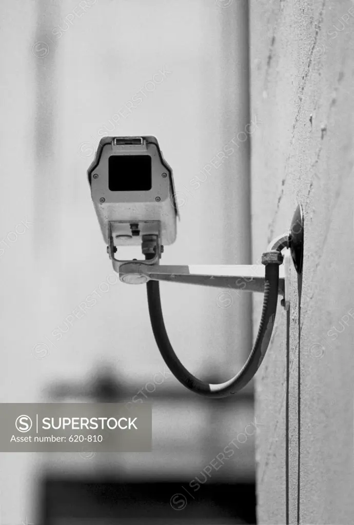 Close-up of a security camera
