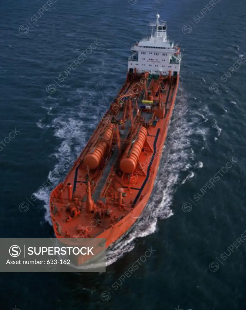 Chemical tanker sailing in the sea