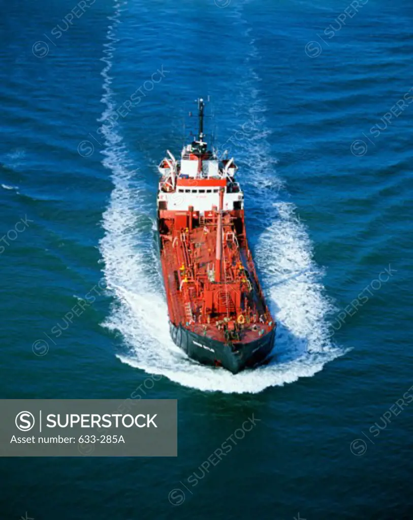 Oil tanker sailing in the sea