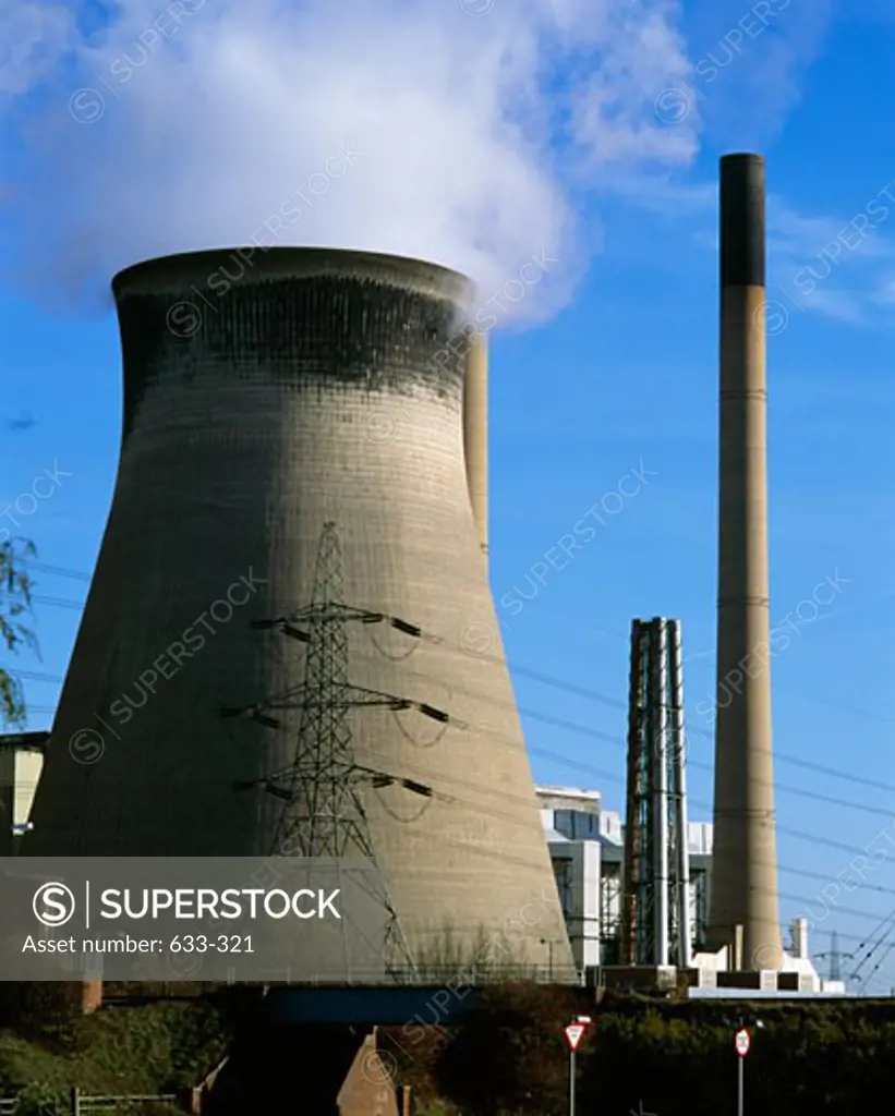 Cooling tower at a coal-fired power station, Yorkshire, England