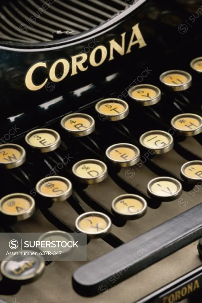 Close-up of an antique typewriter