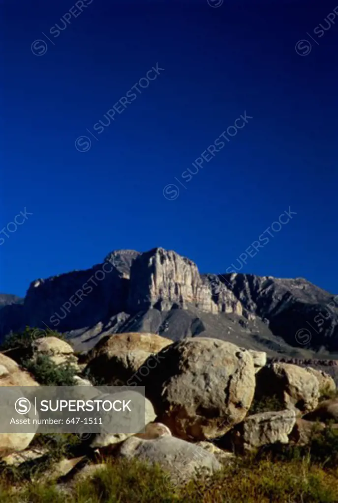 Rocks on a landscape, Guadalupe Mountains National Park, Texas, USA