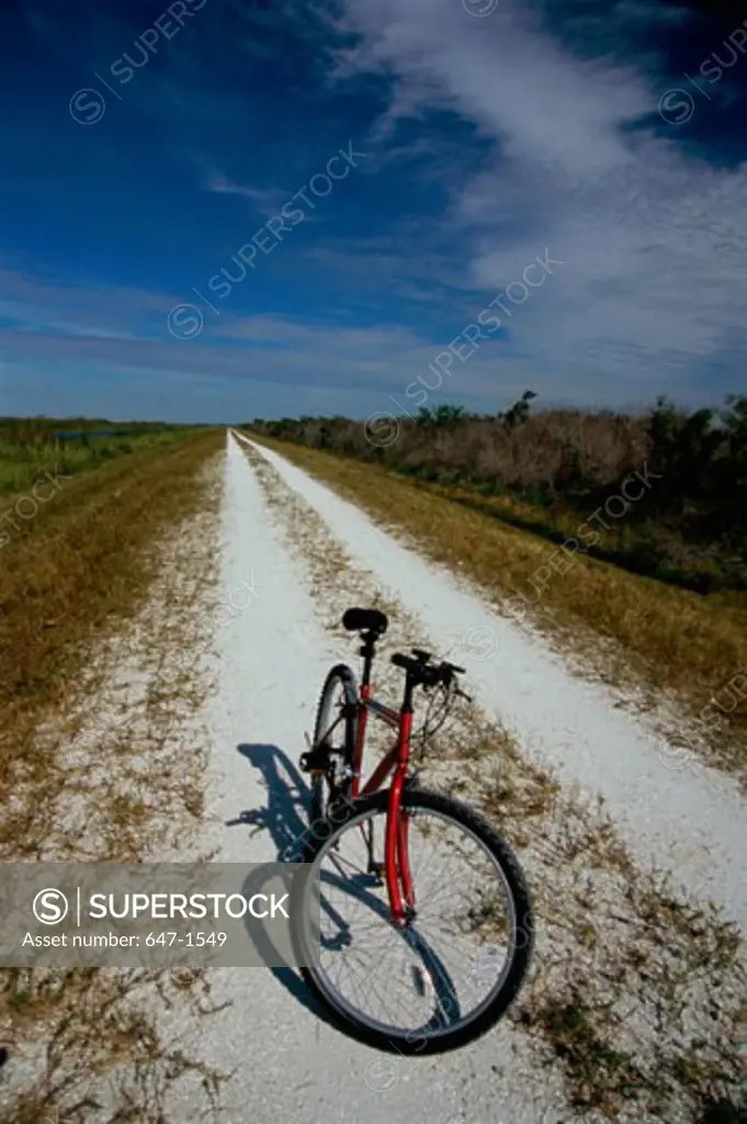 High angle view of a bicycle, Loxahatchee National Wildlife Refuge, Florida, USA
