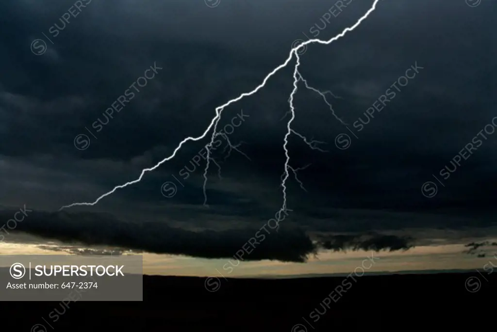 USA, Wyoming, Storm with Lightning