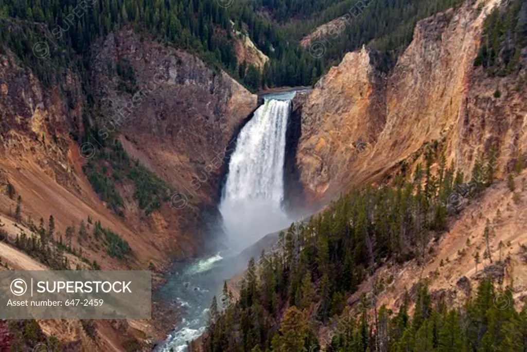 Lower Yellowstone Falls and the Grand Canyon of the Yellowstone. Wyoming