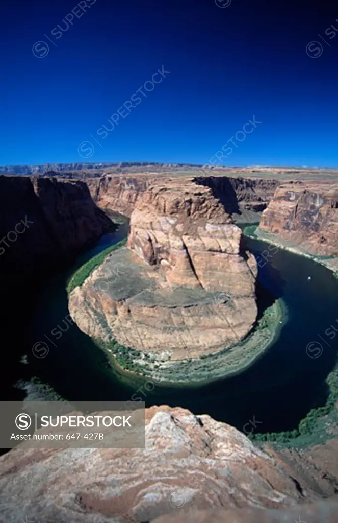 USA,  Arizona,  Glen Canyon National Recreation Area,  Colorado River,  Horseshoe bend seen from lookout point