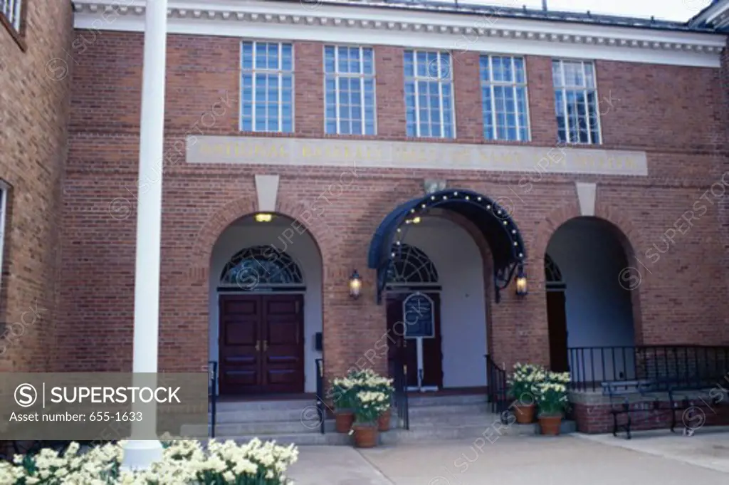 Facade of a museum, National Baseball Hall of Fame and Museum, Cooperstown, New York, USA