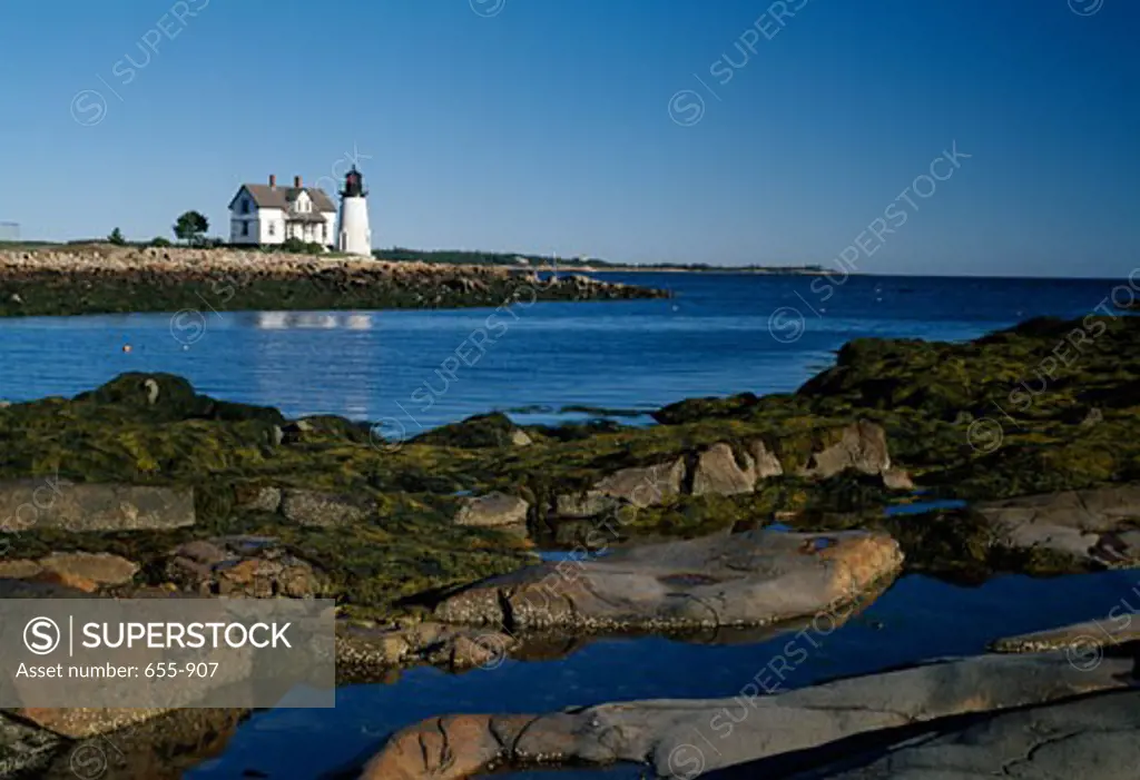 Lighthouse on the coast, Prospect Harbor Lighthouse, Prospect Harbor, Gouldsboro, Maine, USA