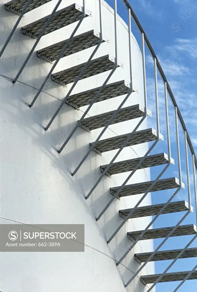 Staircase outside of a fuel storage tank