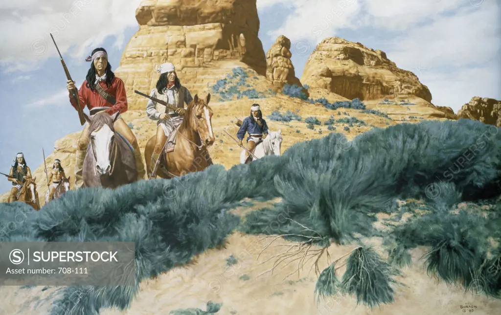 Party Of Native Americans On Horseback  1985 Borack, Stanley(1927- American)  