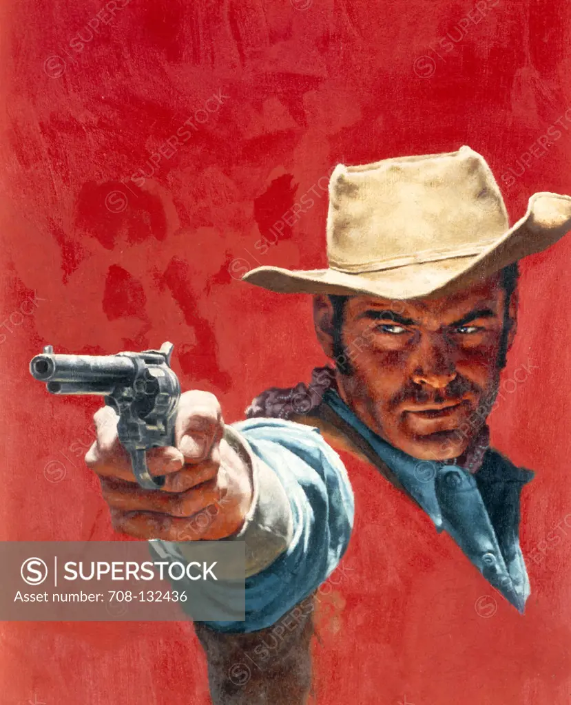 Aiming cowboy by Stanley Borack, 20th century