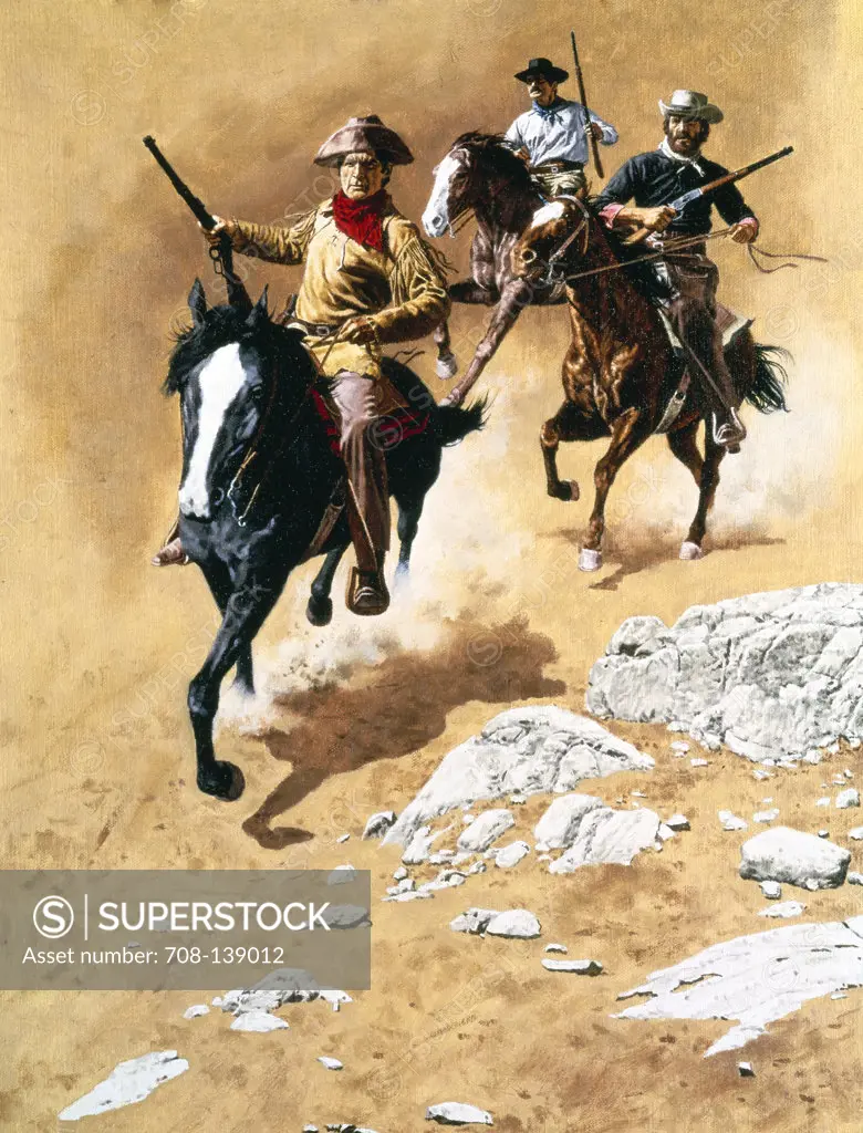 Riding cowboys by Stanley Borack, 20th century
