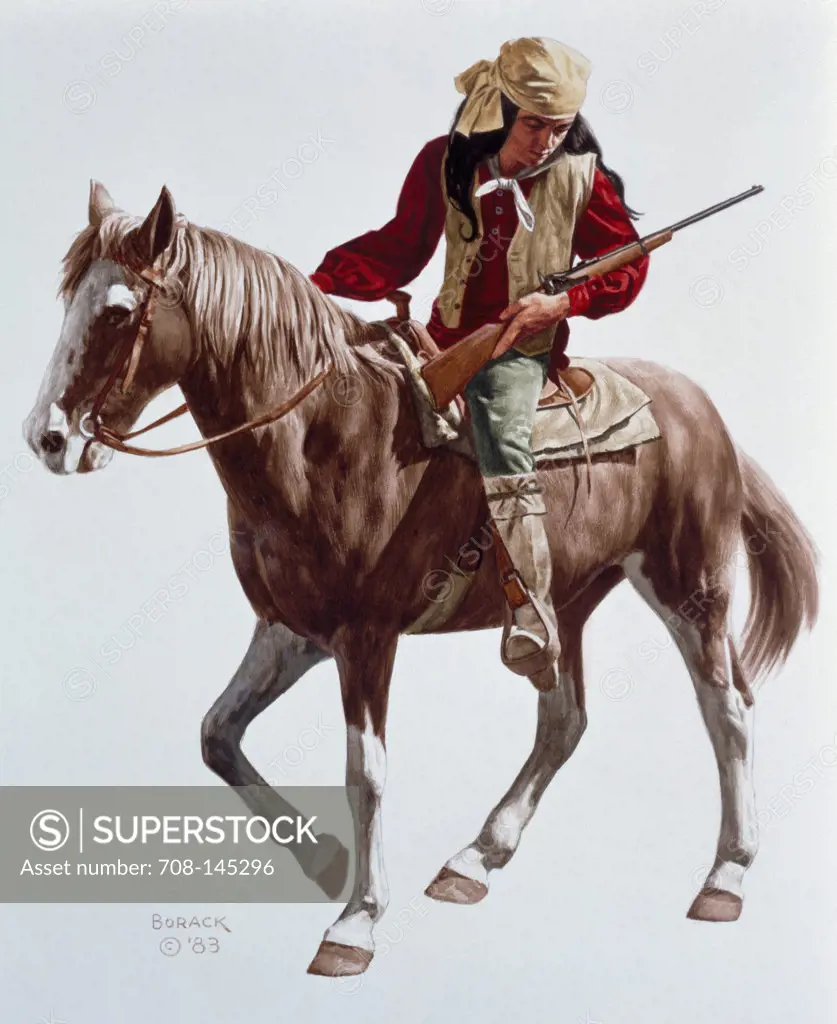 Native American On Horseback  1983 Borack, Stanley(1927- American)  