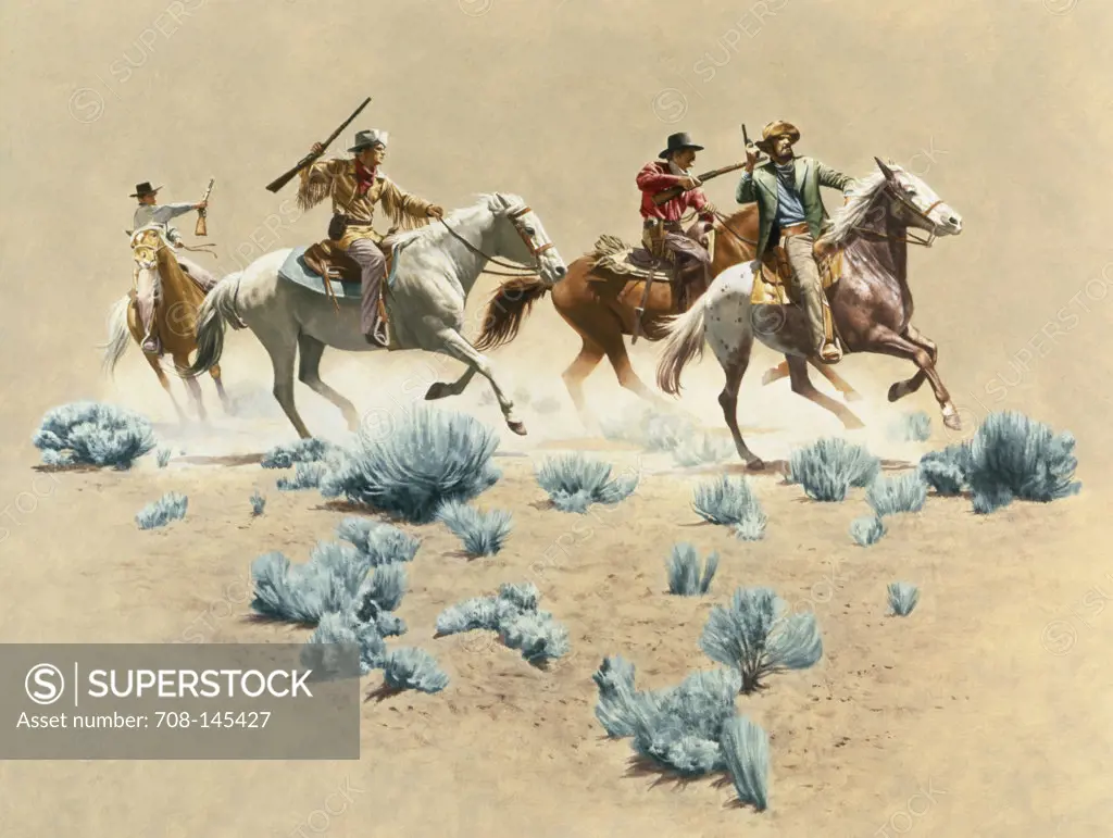 Cowboys On Galloping Horses  Borack, Stanley(1927- American)  