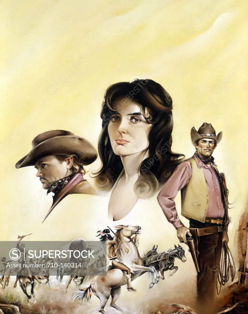 Woman with two cowboys