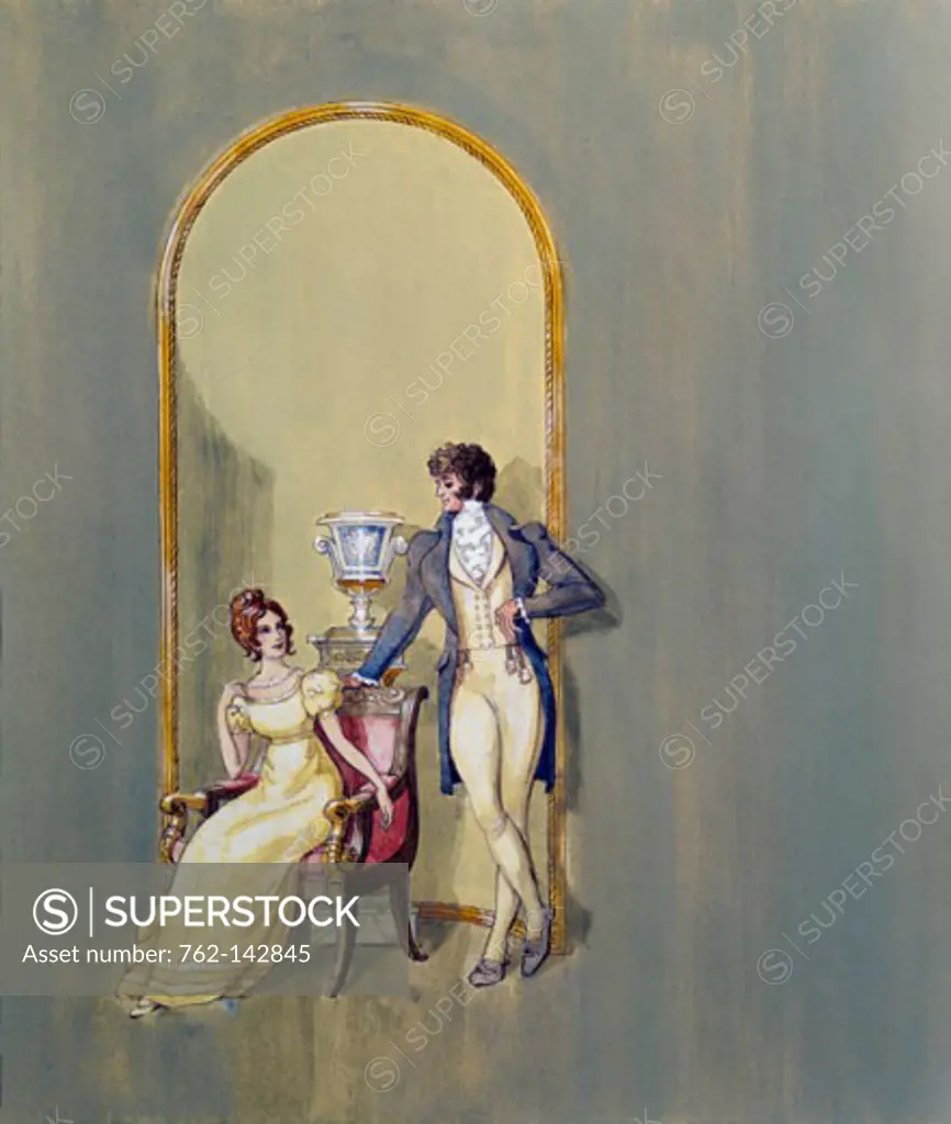 A Dandy Couple (Regency Style) Artist Unknown 