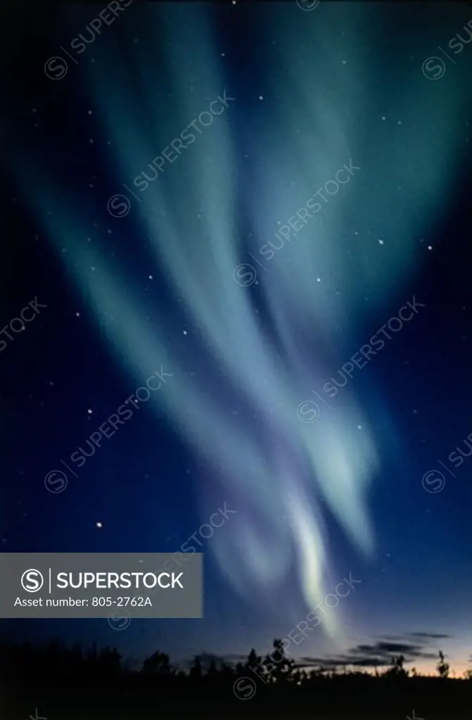 Colored lights in the sky, Aurora Borealis, Alaska, USA