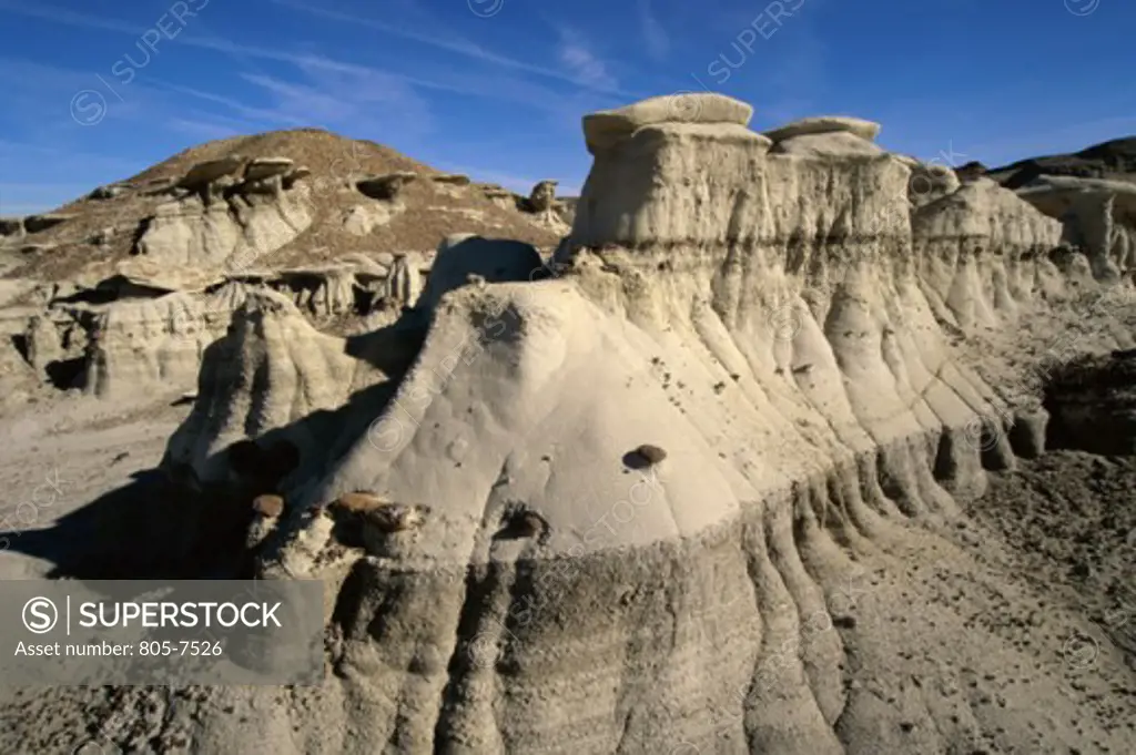 Aerial view of natural sand formations, Bisti Wilderness Area, New Mexico, USA