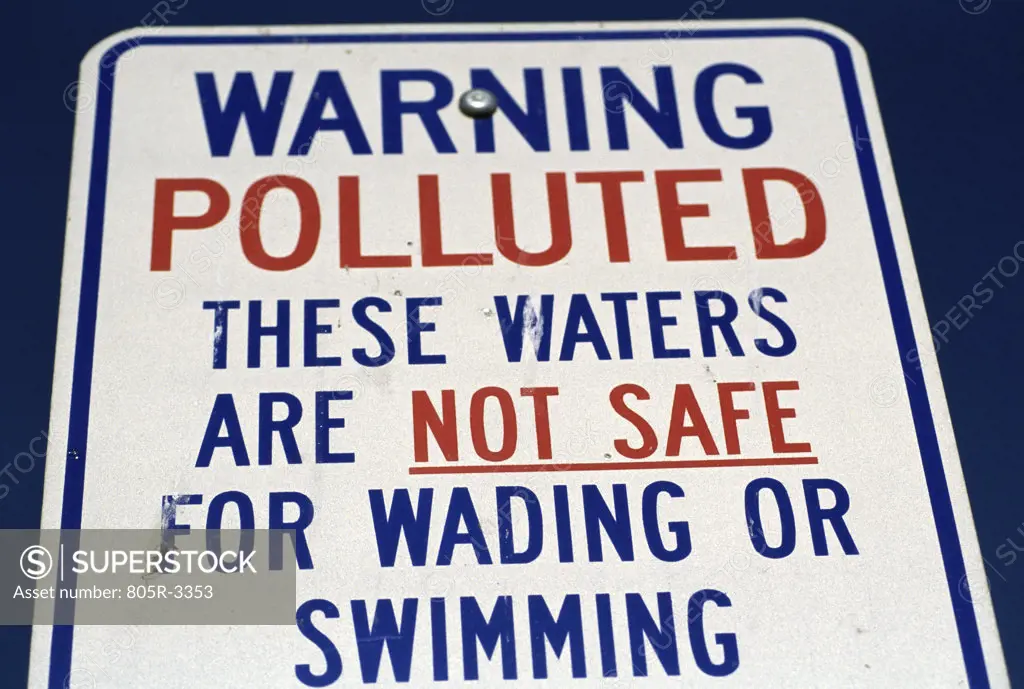 Low angle view of a pollution sign
