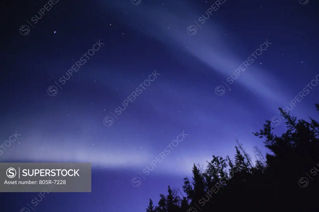 Colored light in the sky, Aurora Borealis, Alaska, USA