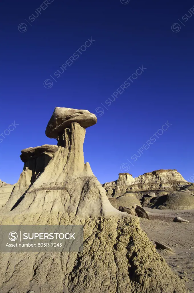 Low angle view of a rock formation, Bisti Wilderness Area, New Mexico, USA