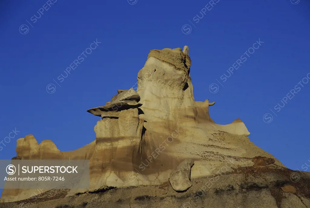 Low angle view of a rock formation, Bisti Wilderness Area, New Mexico, USA