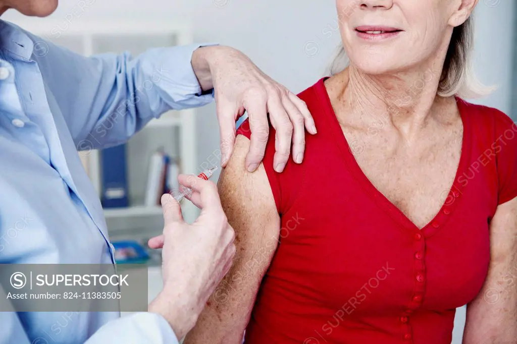 Vaccinating an elderly person