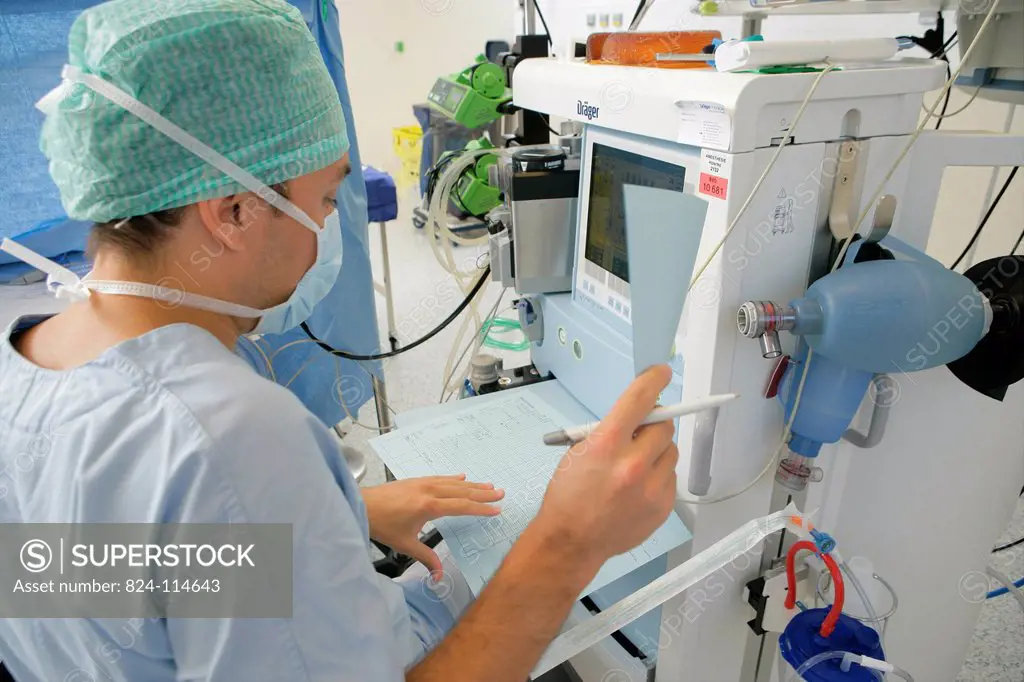 Photo essay at Rouen hospital in France. Department of pediatric surgery. Operating room.