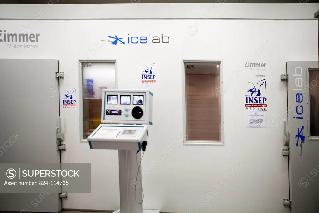 Photo essay on the Whole Body Cryotherapy at INSEP National institute of sport in France. Whole Body Cryotherapy is the stimulating use of extremely l...