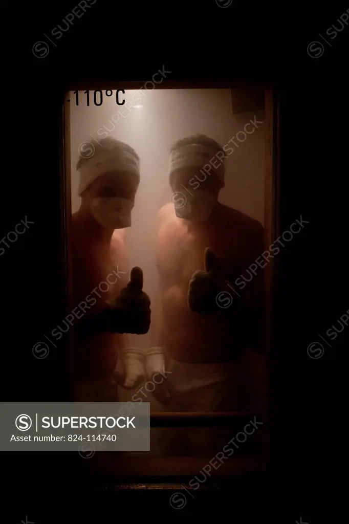 Photo essay on the Whole Body Cryotherapy at INSEP National institute of sport in France. Whole Body Cryotherapy is the stimulating use of extremely l...