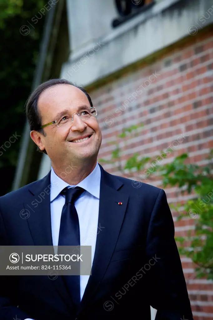 François Hollande, President of France, launches debate on end of life during a visit of the nursing home Notre Dame du Lac in Rueil_Malmaison.