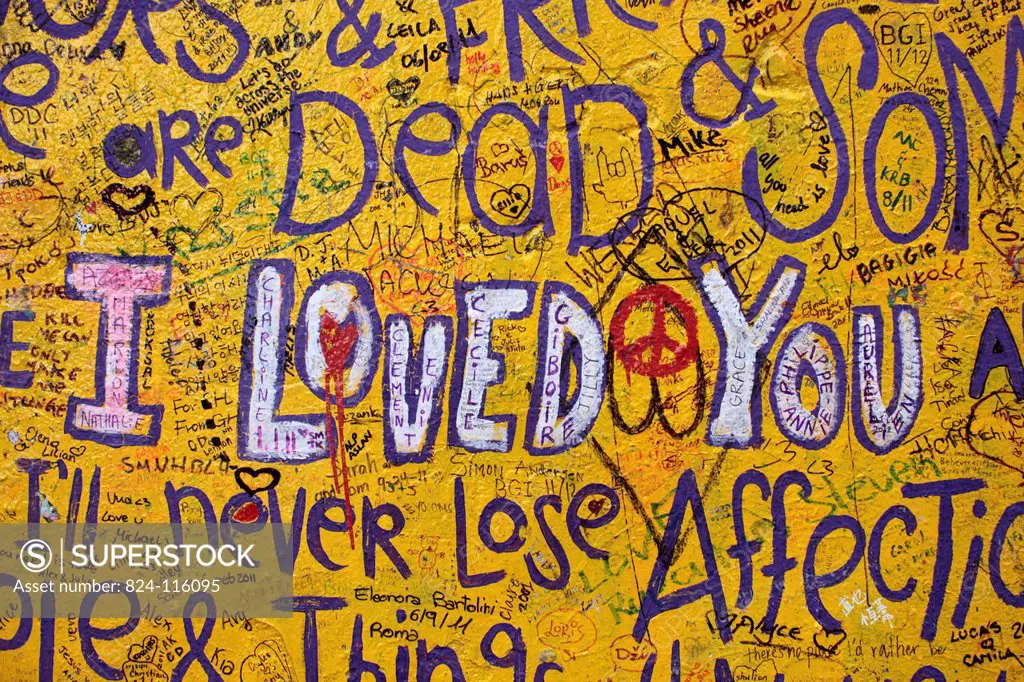Graffiti dedicated to John Lennon on Lennon Wall in Prague.
