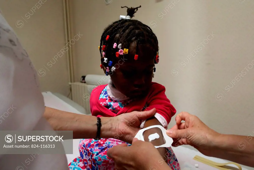 Haitian child in a French hospital