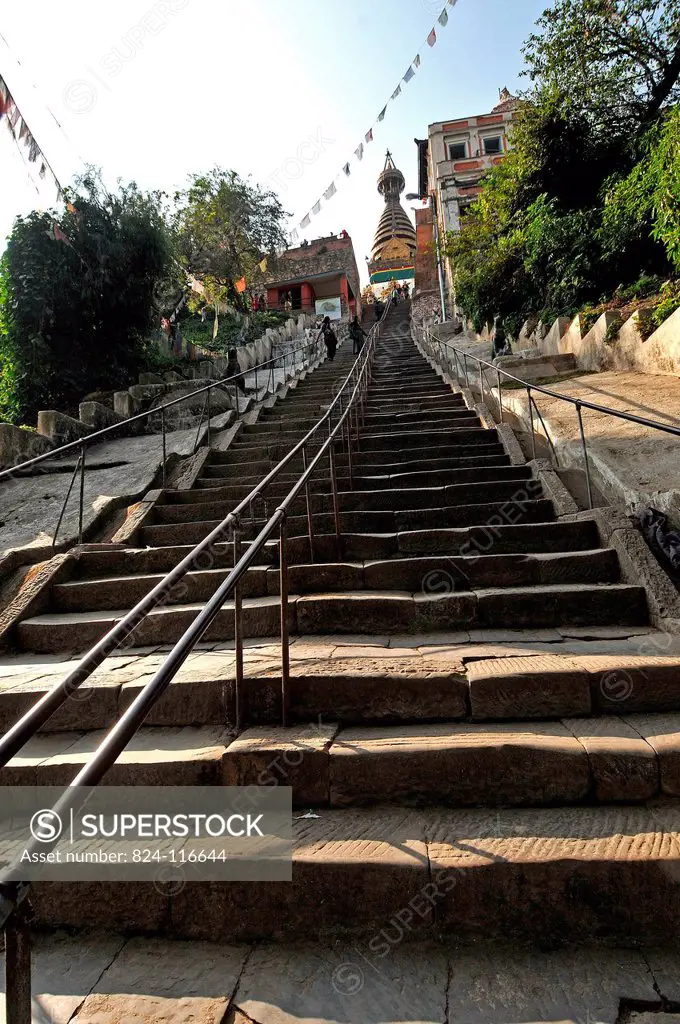 Swayambunath temple staircase